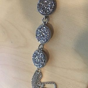 Triangle Shimmer Necklace w/Tassle earrings